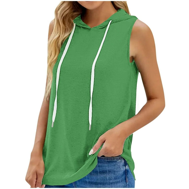 Plus size sleeveless hoodie store