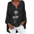 thumbnail image 1 of Plus Size Tops Trendy Western Tops for Ladies V-Neck Pullover Loose Tunic Long Sleeve T Shirts Solid Color Sweatshirts Womens Spring Fashion Black XL, 1 of 6