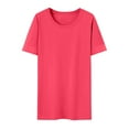 thumbnail image 1 of Plus Size Tops Women Casual Summer Short Sleeve Loose V Neck Ladies Basic Tshirt, 1 of 3