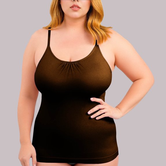 Plus Size Tops For Women Compression Tank Tops for Women High Shaping Scoop & V-Neck Cami Shapewear Tummy Control Camisole Tank Tops for Women Plus Size Tank Tops