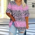 thumbnail image 1 of Plus Size Tops for Women Dressy Casual Short Sleeve Summer Shirts Oversized V Neck T Shirt Loose Fit Tunic Blouses Fashion Printed Graphic Tees Ropa Mujer Clearance Women Flash for Today, 1 of 5
