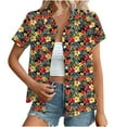 thumbnail image 1 of Plus Size Tops for Women Hawaiian Coconut Printed Shirts Classic Short Sleeve Button V Neck Blouse Trendy Summer Tshirts Dressy Casual Business Work Shirt, 1 of 7