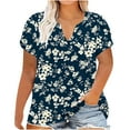 thumbnail image 1 of Xihbxyly Plus Size Tops for Women, V Neck T Shirts for Women Short-Sleeve V-Neck T-Shirt Sexy Wrap Shirt Short Sleeve Tunic Top Shirts Womens Summer Tops Loose Tops Blous Clearance Items Deals, 1 of 6