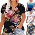 thumbnail image 1 of Xihbxyly Plus Size Tops for Women, V Neck T Shirts for Women Short-Sleeve V-Neck T-Shirt Sexy Wrap Shirt Short Sleeve Tunic Top Shirts Womens Summer Tops Loose Tops Blous Clearance Items Deals, 1 of 6