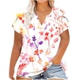 thumbnail image 1 of Plus Size Tops for Women, V Neck T Shirts for Women Short-Sleeve V-Neck T-Shirt Sexy Wrap Shirt Short Sleeve Tunic Top Shirts Womens Summer Tops Loose Tops Blous #3, 1 of 6