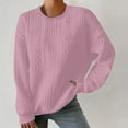 thumbnail image 1 of Plus Size Tops for Women Viikei Hoodies for Women Clearance $10,Womens Oversized Round Neck Fall Winter Casual Quilted Long Sleeve Drawstring Pocketed Sweatshirts Pullover Tops Pink XXL, 1 of 9