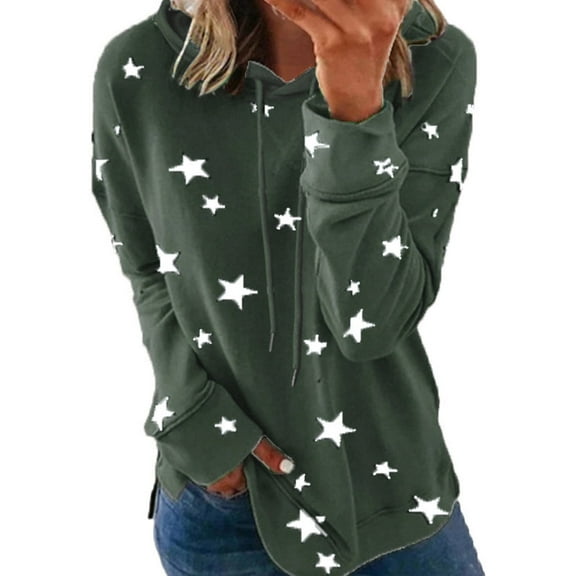 Plus Size Tops for Women Viikei Womens Tops Long Sleeve Dressy Casual,Fashion Women Print Long Sleeve Comfortable Breathable Round-Neck Shirt Tops Army Green S