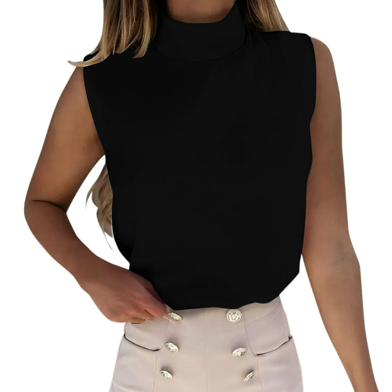 Plus size turtleneck tank top hot sale