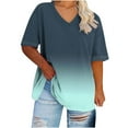 thumbnail image 1 of Plus Size Tops for Seniors Women L XL 2X,3X,4X,5X Caual Loose Fit Seniors Womens Summer T Shirts Trendy 2025 Short Sleeve, 1 of 4