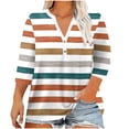 thumbnail image 1 of Plus Size Tops for Women 3/4 Sleeve Shirts Tunic Tops Casual Printed V-Neck Blouse Fashionable And Comfortable Top (Size:L-5XL), 1 of 5