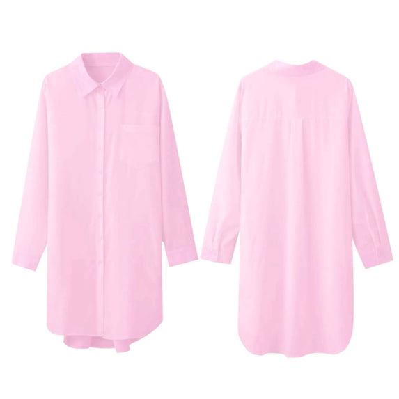 Plus Size Tops for Women Autumn Long Sleeve Casual Solid Color Plain Loose Shirts Comfortable Stylish Blouse Loose Dressy Casual Basic Clothes