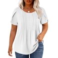thumbnail image 1 of Plus Size Tops for Women Casual Crew Neck T Shirts Dressy Petal Sleeve Fashion 2025 Blouses 5Xl White, 1 of 6