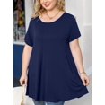 thumbnail image 1 of Plus Size Tops for Women Casual Short Sleeves T Shirts Flowy Blouses, 1 of 5