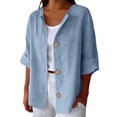 thumbnail image 1 of Plus Size Tops for Women Fashion Casual Comfortable Shirt 3/4 Long Sleeve on Sale, 1 of 6