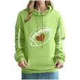thumbnail image 1 of Plus Size Tops for Women Hooded Rugby Printed Off Shoulder Sleeves Long Sleeved Sweatshirt Womens Sweatshirts Green XXL, 1 of 3