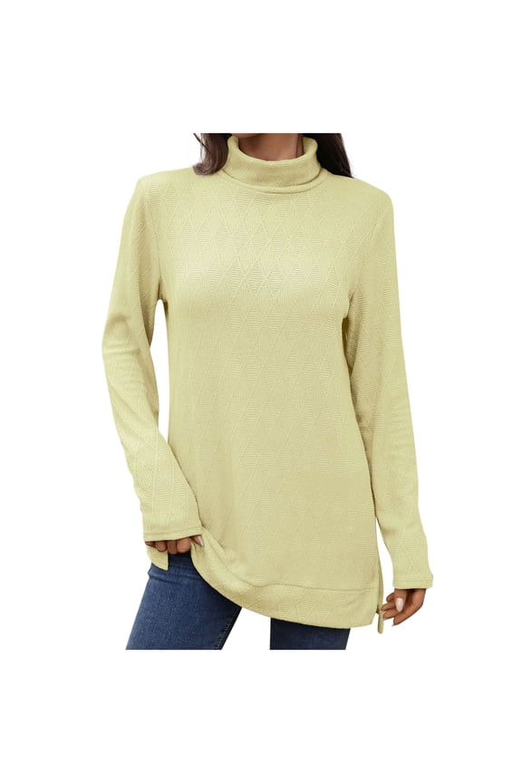 Plus Size Tops for Women Long Sleeve Turtleneck Tunics Lightweight Fall Sweater Pullover 2025 Dressy Casual Outfits