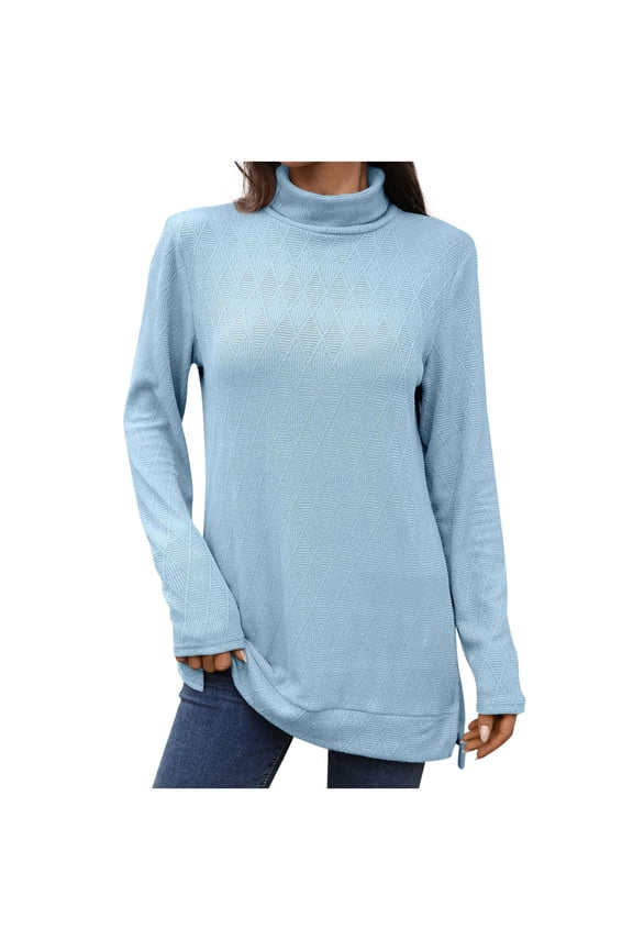 Plus Size Tops for Women Long Sleeve Turtleneck Tunics Lightweight Fall Sweater Pullover 2025 Dressy Casual Outfits