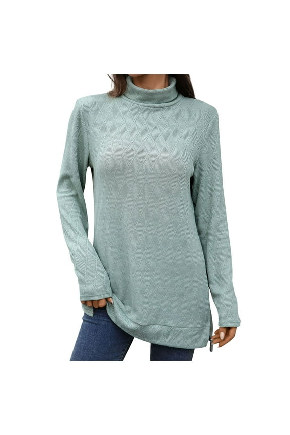 Plus Size Tops for Women Long Sleeve Turtleneck Tunics Lightweight Fall Sweater Pullover 2025 Dressy Casual Outfits