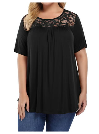 Black Long Sleeve Lace Tops