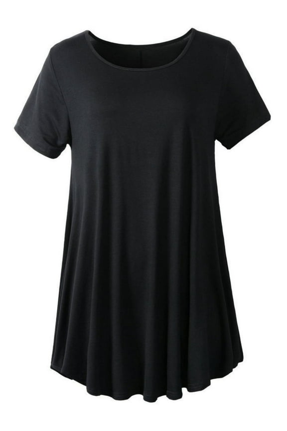 Plus Size Tops for Women Short Sleeve Shirts Casual Summer Clothes Round Neck Tunics for Leggings