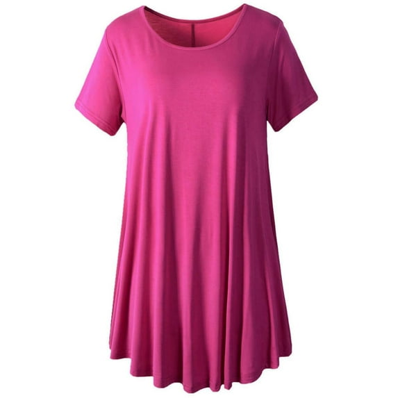 Plus Size Tops for Women Short Sleeve Shirts Casual Summer Clothes Round Neck Tunics for Leggings
