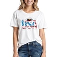 thumbnail image 1 of Plus Size Tops for Women Short Sleeved Printed Round Neck T-shirt White L, 1 of 5