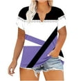 thumbnail image 1 of Plus Size Tops for Women Summer Casual Neck T Shirts Leaf Sleeve Fashion Loose Blouse, 1 of 5