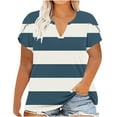 thumbnail image 1 of Plus Size Tops for Women Summer Petal Sleeve V Neck Dressy Casual T Shirts Trendy Print Loose Tunic Tops Blouses, 1 of 6