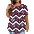 thumbnail image 1 of Plus Size Tops for Women Trendy Printed Crewneck Short Sleeve Shirts Casual Loose Comfy Summer Going out Blouse Tees, 1 of 5