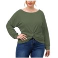 thumbnail image 1 of Plus Size Tops for Women Trendy Round Neck Long Sleeve T Shirts Casual Loose Comfy Ladies Going out Blouse Tees, 1 of 7