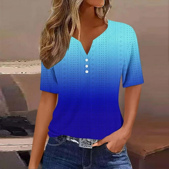 Plus Size Tops for Women V-neck Solid Color T-shirt Blouses