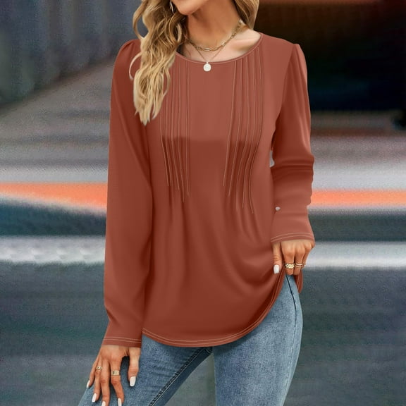 Plus Size Tops for WomenWomen's Fashion Dresses Fall Casual Tops Long Sleeve Shirts Loose Pullovers