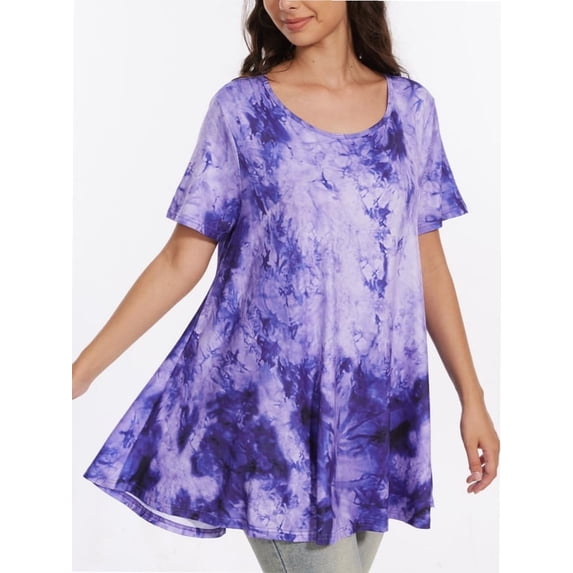 Plus Size Tops for Womens Summer Clothes Short Sleeve Shirts Casual V Neck Tshirt