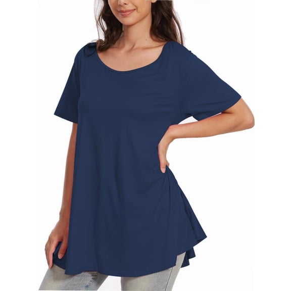 Plus Size Tops for Womens Summer Clothes Short Sleeve Shirts Casual V Neck Tshirt