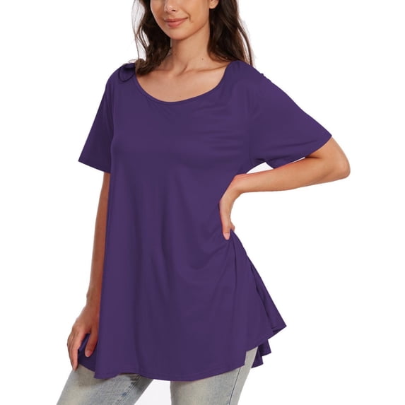 Plus Size Tops for Womens Summer Clothes Short Sleeve Shirts Casual V Neck Tshirt