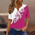 thumbnail image 1 of Plus Size Tops for women V-neck Solid Color T-shirt Blouses, 1 of 4