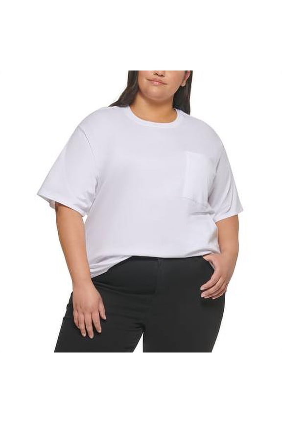Plus Size Tribeca Cotton Boyfriend T-Shirt White 1X