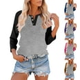 thumbnail image 1 of Plus Size Tshirts for Women Sawvnm Women's Round Neck Loose Shirt Top Clearance Clothes under $10.00, 1 of 9