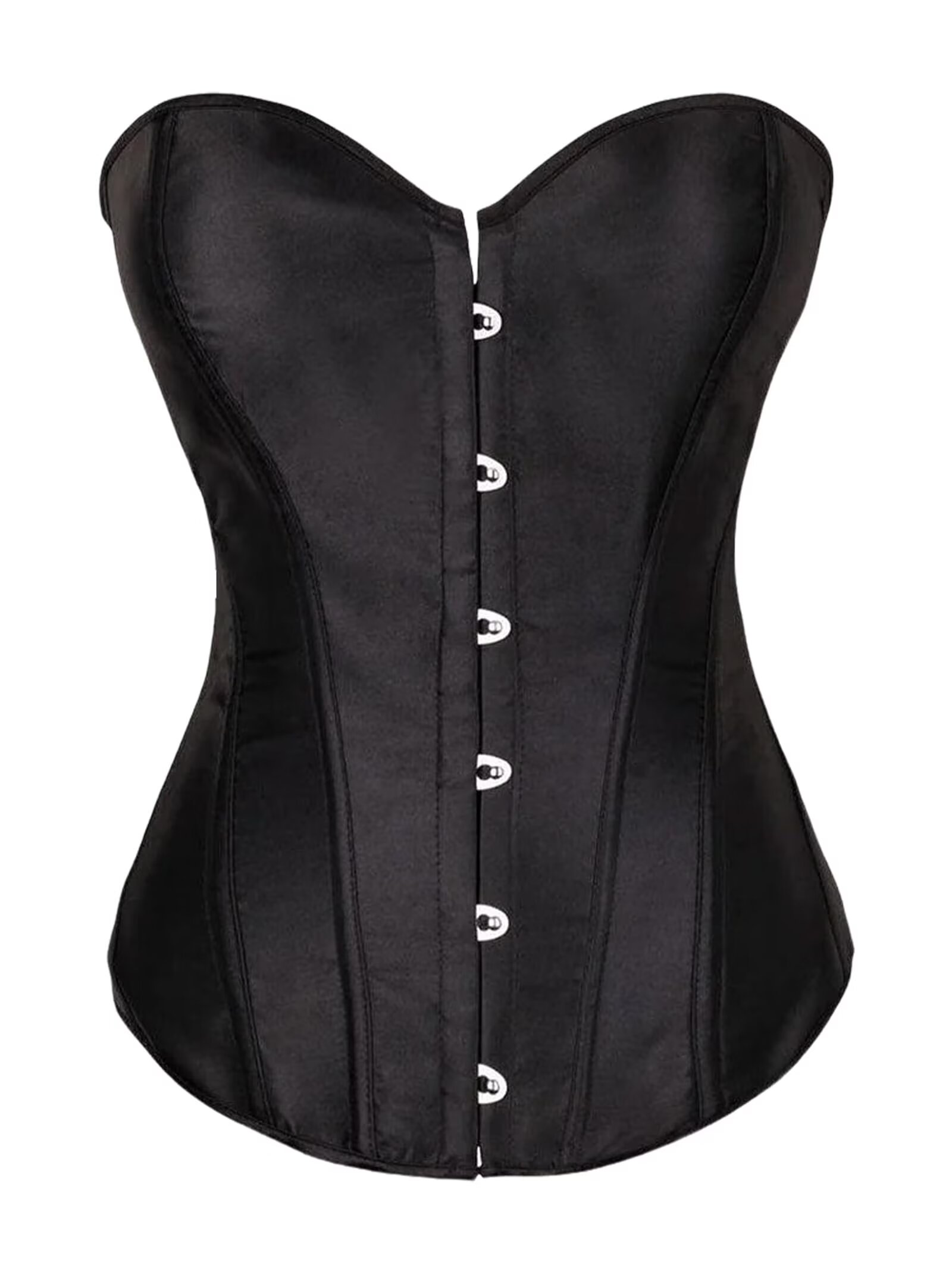 Plus Size Tummy Control Body Shaper with Laceup Hooks Solid Corset