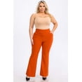 thumbnail image 1 of Plus Size Tummy Control Butt Sculpting Flare Pants with Pockets - Rooibos Tea, 1 of 7