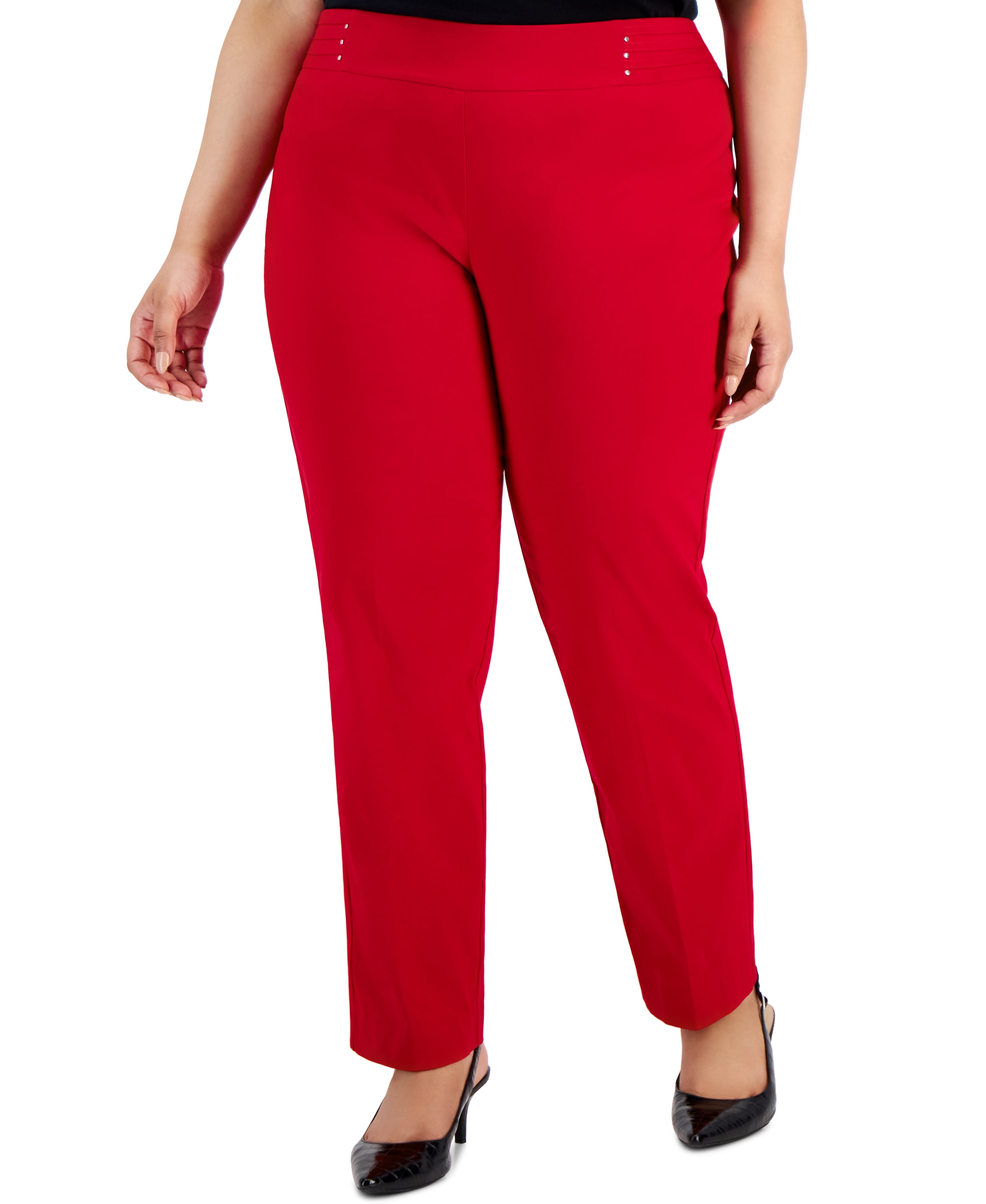 fitted lace wedding dress Knit Red Pant Suit Crimson / S main image 1