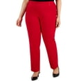 thumbnail image 1 of Plus Size Tummy Control Pull-On Slim-Leg Pants Real Red 24W, 1 of 1
