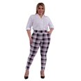 thumbnail image 1 of Plus Size Tummy Control Sculpting Treggings - Black, White, Red Plaid, 1 of 8