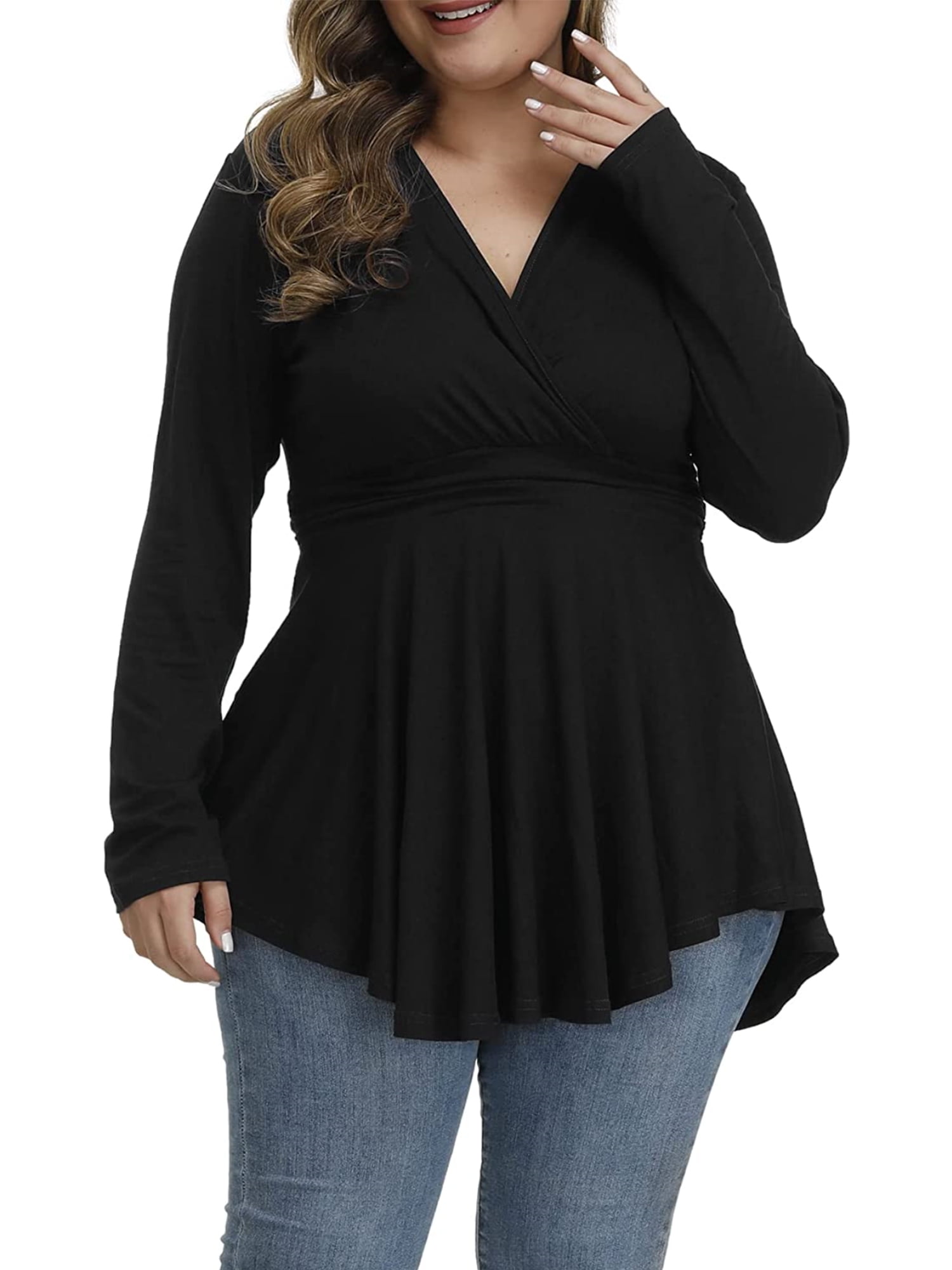 dressy black plus size tops