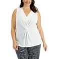 thumbnail image 1 of Plus Size Twisted Tank Top Bright White 1X, 1 of 1