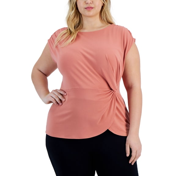 Plus Size Twisted Top Rosedust 2X