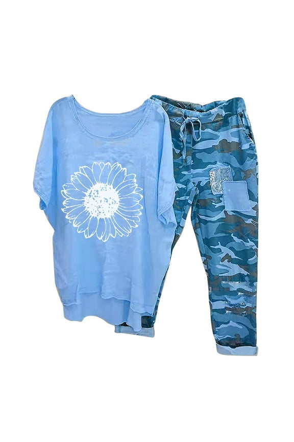 Plus Size Two Piece Outfits Summer Set for Women Casual Cotton Linen Set Half Sleeve Loose Oversized T Shirts Joggers Pants Tracksuits