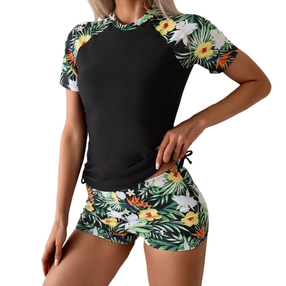 Women's Elegant Strappy Tankini For Solid Hook Neck Full Coverage Tankini Top For Beach Pool And Resort Wear