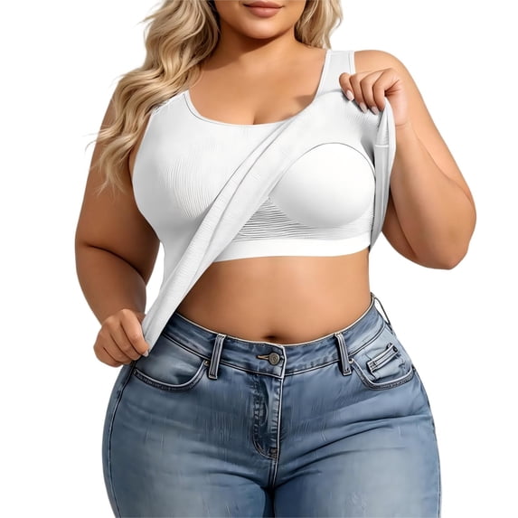 Plus Size U-Back Casual Workout Tank Tops for Women with Built-in Bra, Padded Racerback Gym Athletic Yoga Tops