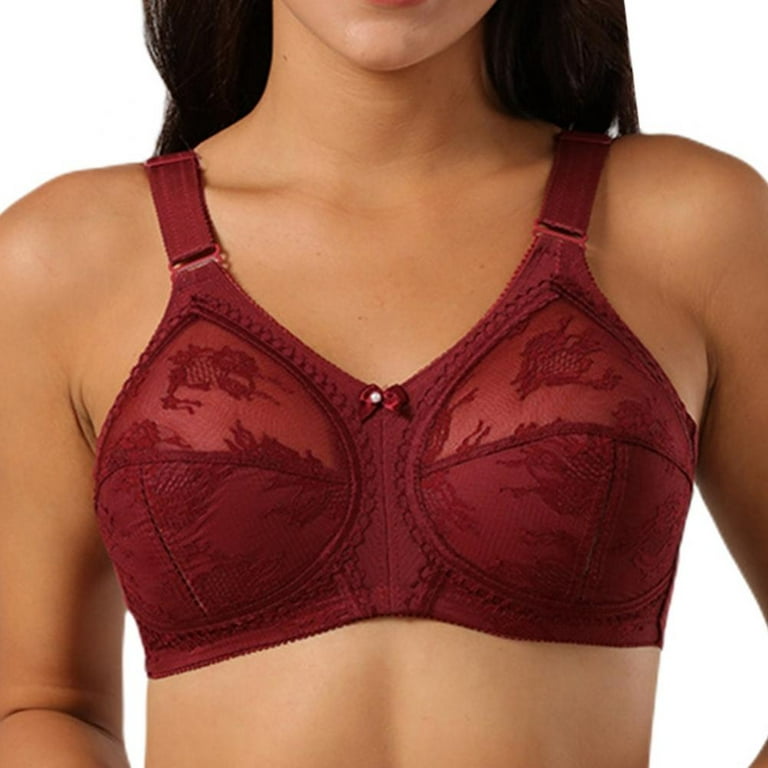 Women Lace Underwire Bra Full Coverage Push Up Bralet with Wide